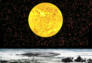 tamaño aparente del Sol en el cielo de Mercurio