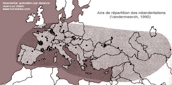 distribución de las poblaciones de neandertales