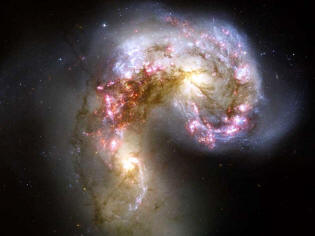 fusion de galaxies, les antennes