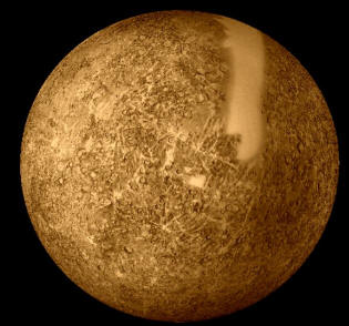 surface de Mercure par Mariner 10