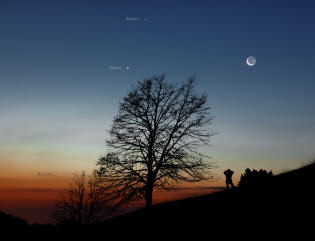 vénus saturne et mercure au petit matin