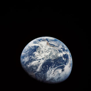 Apollo 8, earth's orbit between 21 December 1968 and December 27, 1968.
