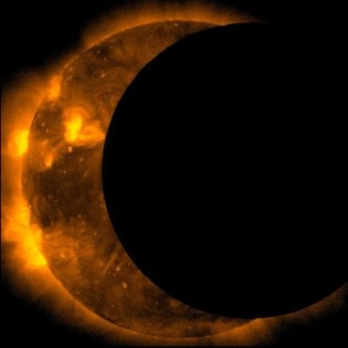 Eclipse of the sun seen from the satellite Inode