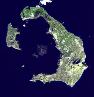 caldera of santorini in Greece