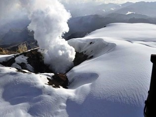 Volcano Nevado del Ruiz in Colombia