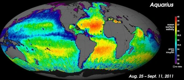 Le satellite Aquarius cartographie la salinité des océans