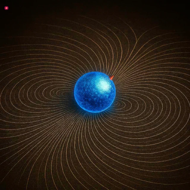 Représentation artistique du spin électronique et du moment magnétique associé