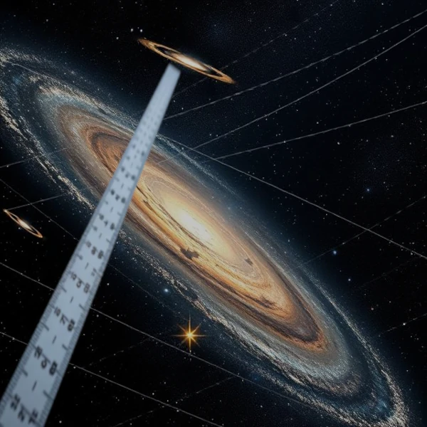 Expansion de l'Univers montrant des galaxies s'éloignant les unes des autres sur une grille d'espace-temps qui s'étire