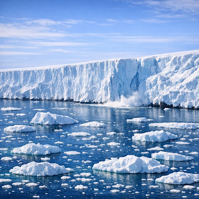 北極海の氷河と流氷の風景