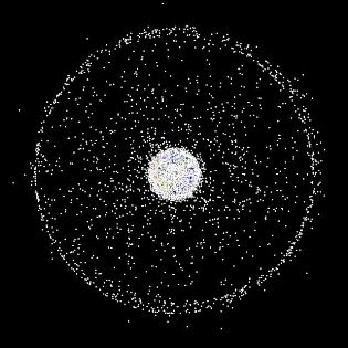 Space debris around the earth