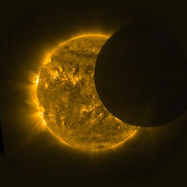 Solar eclipse seen by the Proba satellite