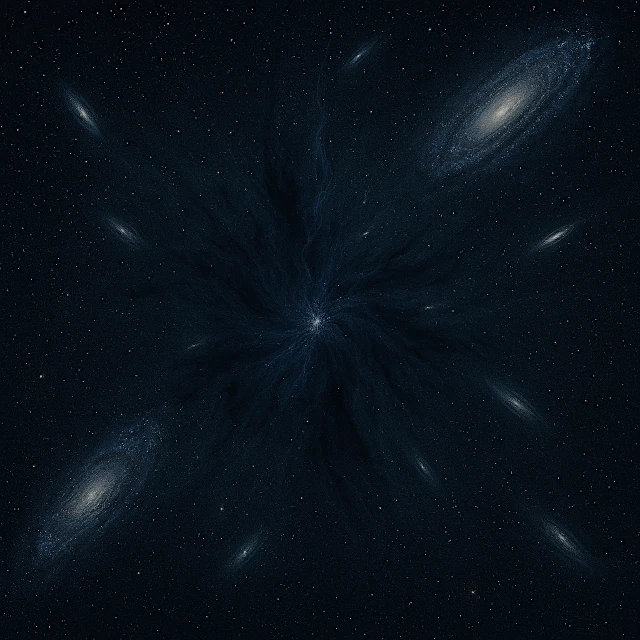 Visualização da expansão acelerada do universo devido à energia escura