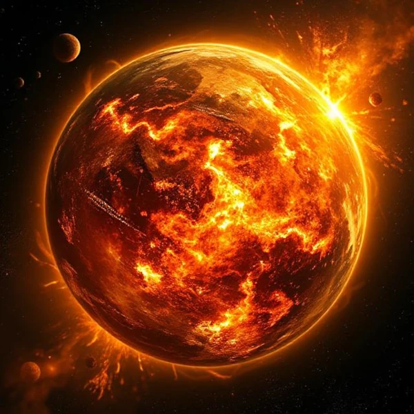 Terra primitiva em fusão