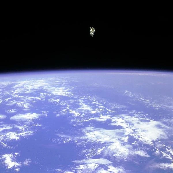 The First Free Flight of an Astronaut in Space