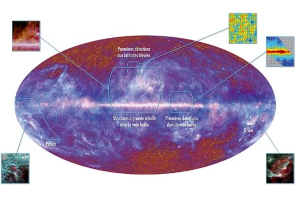 Mapa da radiação cósmica de fundo medido pelo satélite Planck