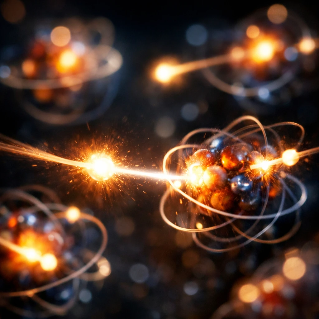 Light quanta (photons) emitted and absorbed by matter