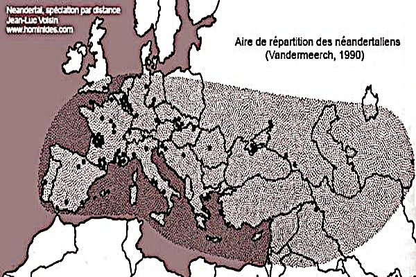 distribución de las poblaciones de Neandertales