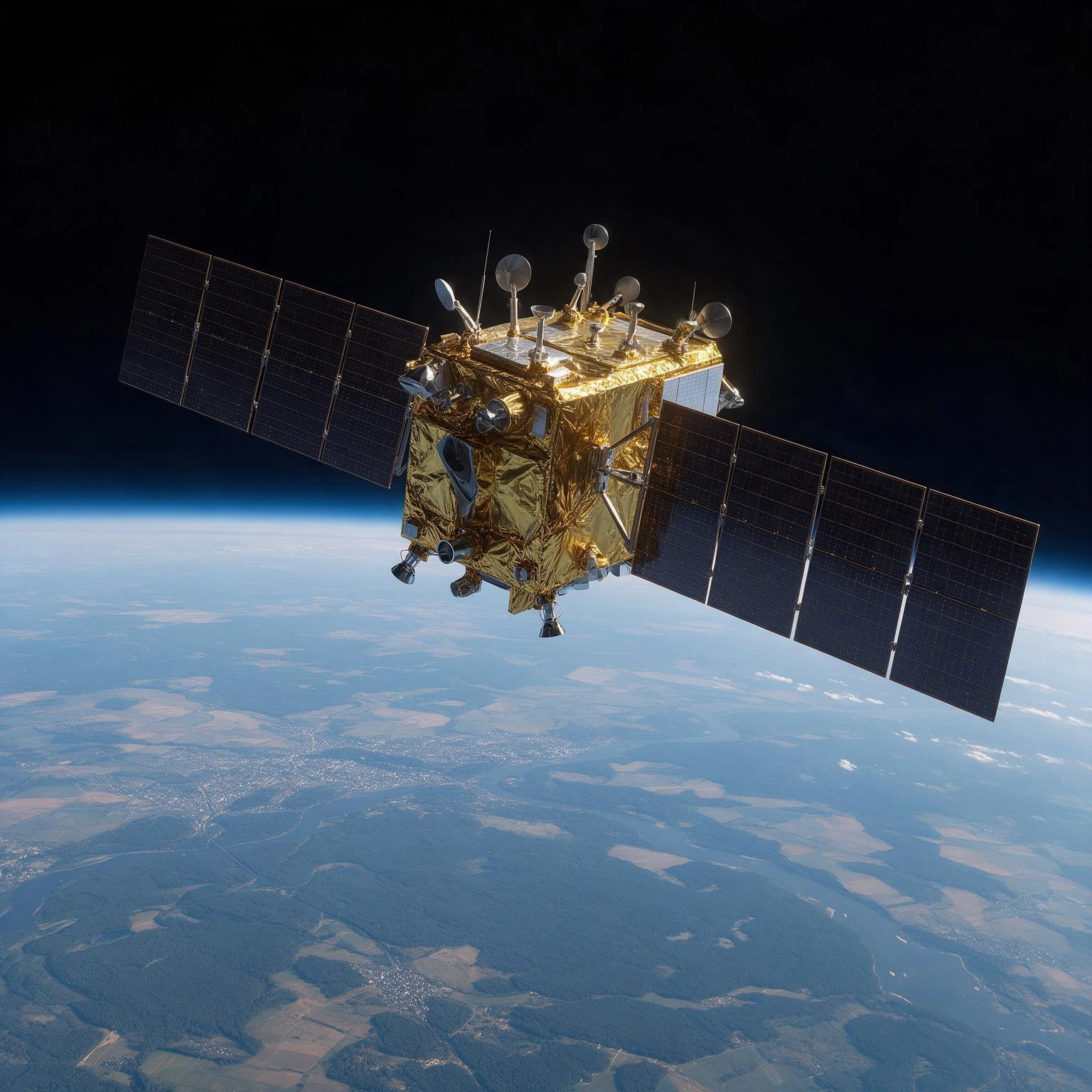 Resurs-P satellite in orbit above Russia: observation of territories and the Arctic