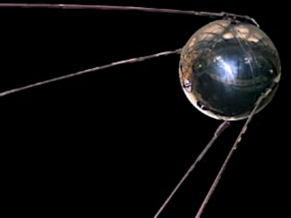 Representação do Sputnik 1, primeiro satélite artificial