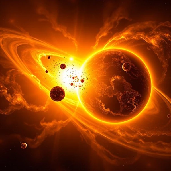 Illustration des super-Terres disparues du système solaire