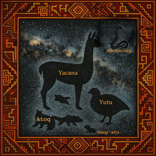 天の川におけるアンデスの暗黒星座の表現