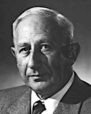 Portrait of Walter Baade observing the sky with a telescope