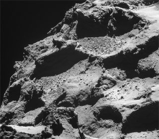 Superfície do cometa Churyumov-Gerasimenko