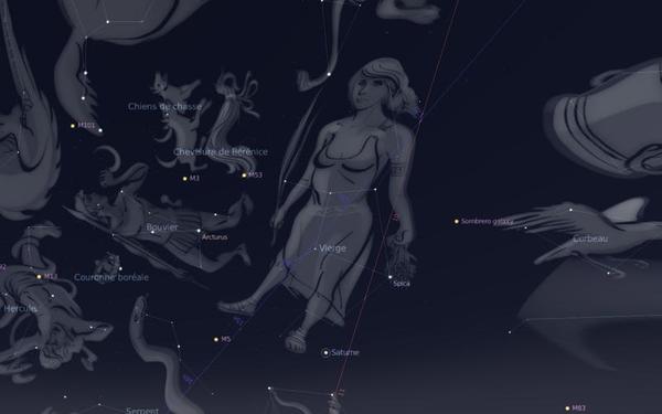 June sky, constellation Virgo