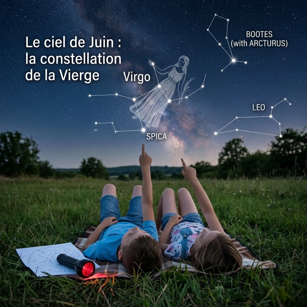 Junihimmel für Kinder, Sternbild Jungfrau