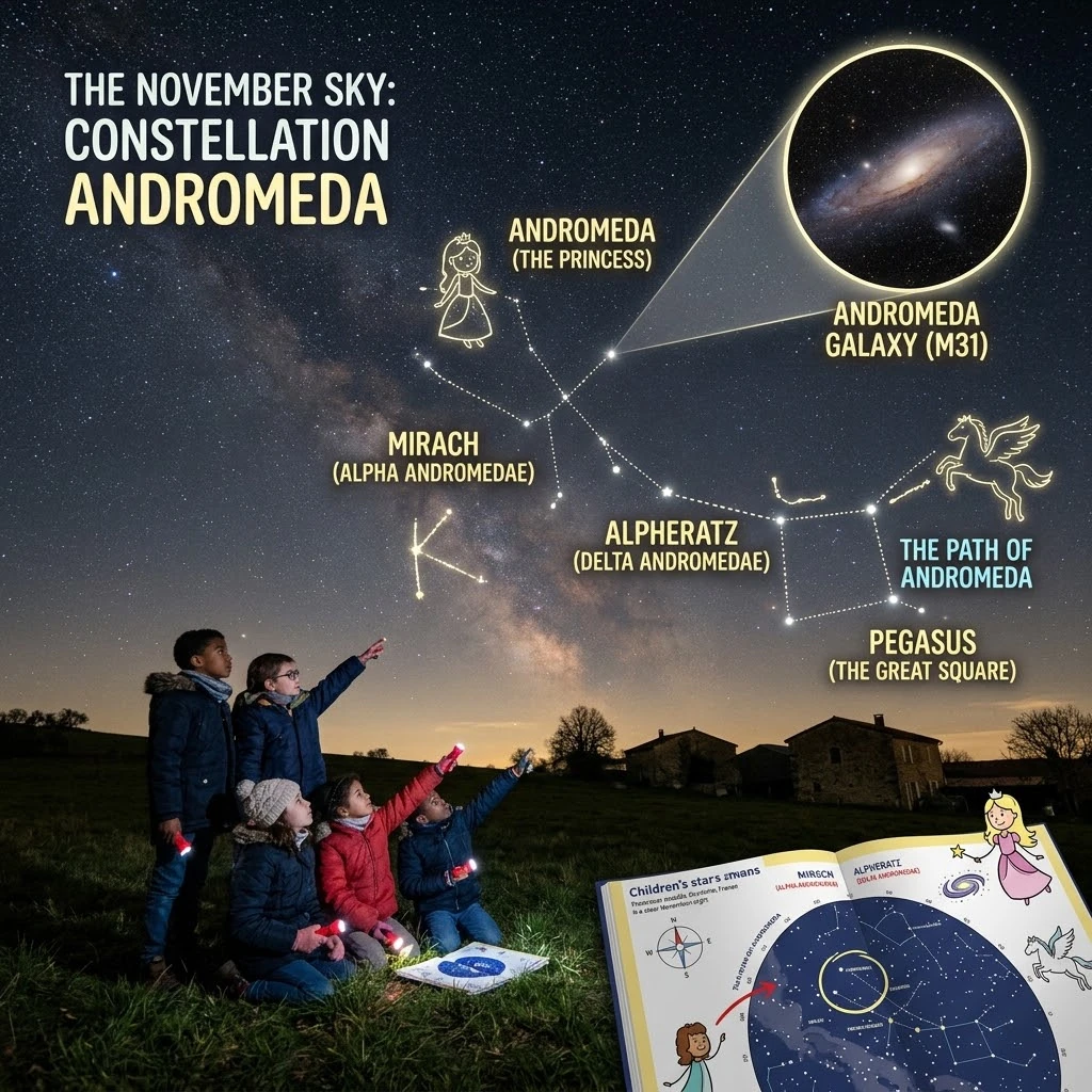 子ども向け11月の星空、アンドロメダ座