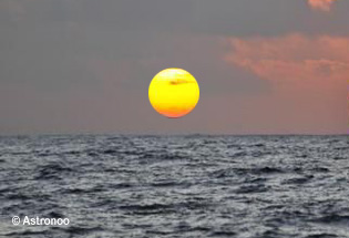 El tamaño aparente del Sol visto desde la Tierra