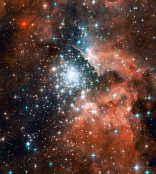 nursery activates of stars within the nebula NGC 3603
