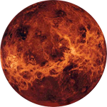 Venus : diámetro 13 004 km