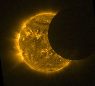 Solar eclipse seen by the satellite PROBA