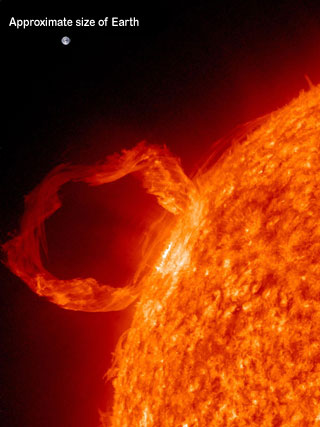 prominencia solar, anillo de fuego 30 de marzo 2010